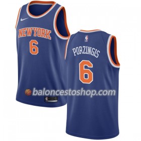 Camiseta Hombre NBA New York Knicks Kristaps Porzingis 6 Nike 2017-18 Azul Swingman
